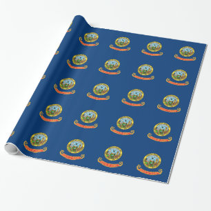 Wrapping paper with Flag of Idaho
