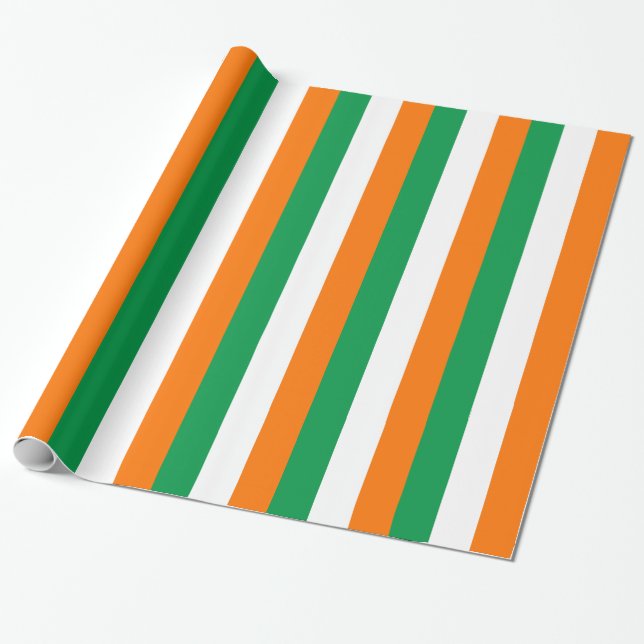 Wrapping paper with Flag of Ireland (Unrolled)