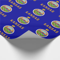 Wrapping paper with Flag of Kansas | Zazzle