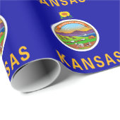 Wrapping paper with Flag of Kansas | Zazzle