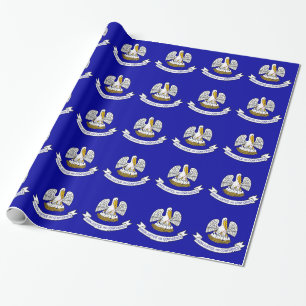 Wrapping paper with Flag of Louisiana