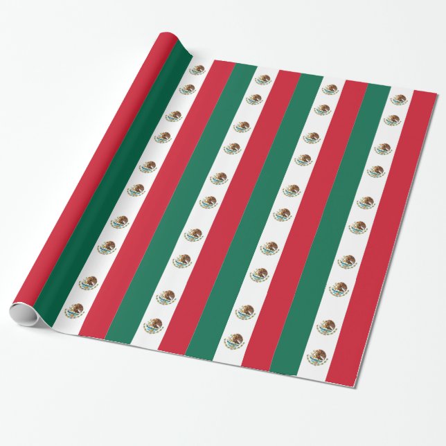 Wrapping paper with Flag of Mexico (Unrolled)