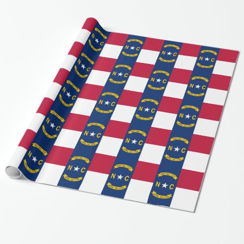 Wrapping paper with Flag of North Carolina