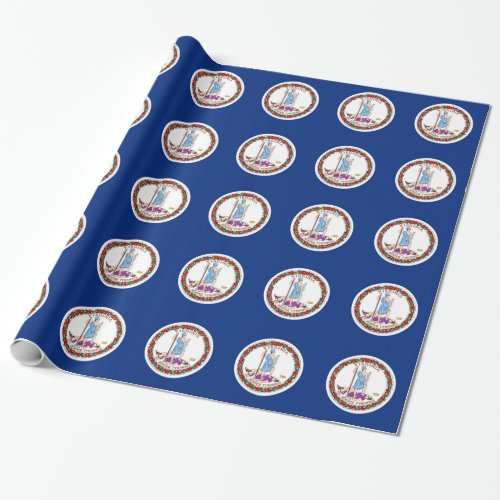 Wrapping paper with Flag of Virginia