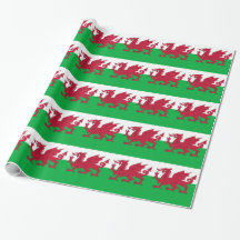 Wrapping paper with Flag of Wales, UK
