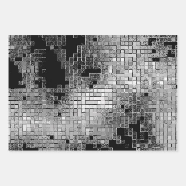 Wrapping paper with gray chrome pattern (Front)