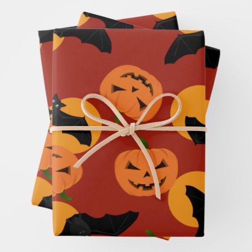 Wrapping Paper with Halloween Pattern | Zazzle