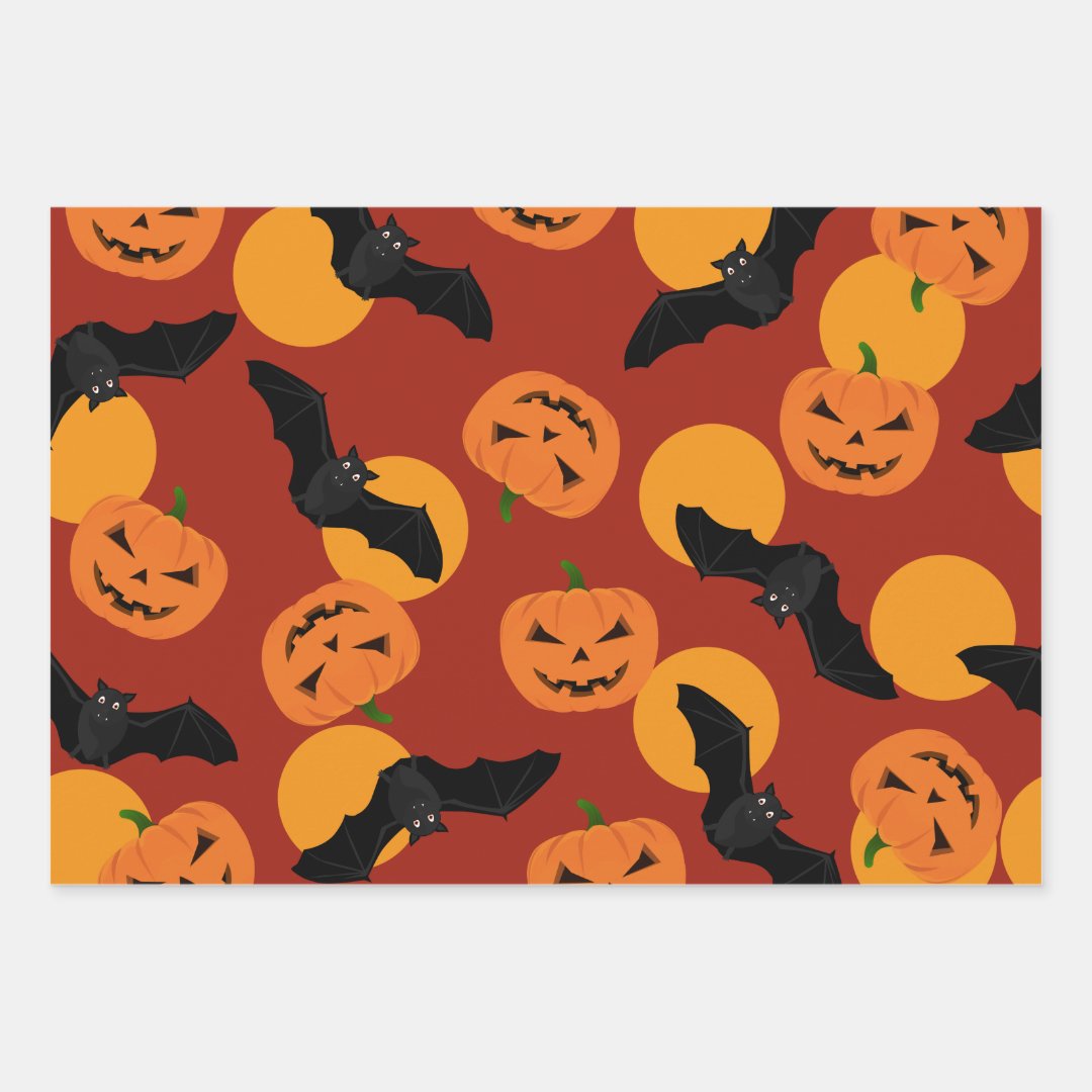 Wrapping Paper with Halloween Pattern | Zazzle