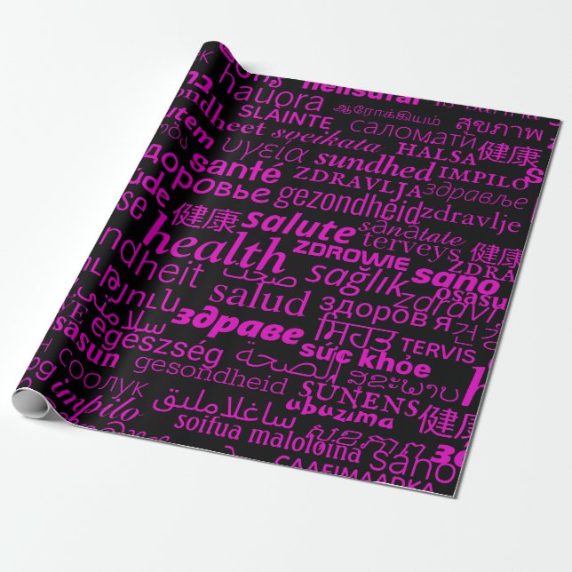 Wrapping Paper with HEALTH Text (Unrolled)