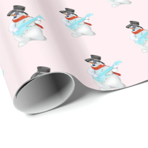 Wrapping Paper with Rock Snowman