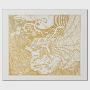 WRAPPING PAPER : WOMAN WITH SWANS : JAN TOOROP  