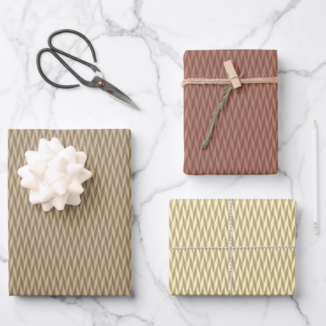 Wrapping retro herringbone pattern for Christmas Paper Sheets (Front)