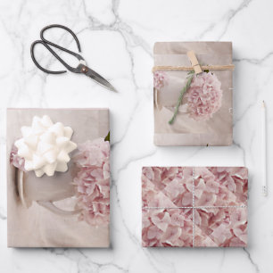 Wrapping Sht. Qty 3 Simplicity Hydrangeas in Pink Paper Sheets
