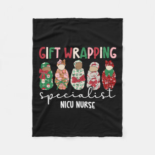 Wrapping Specialist Nicu Nurse Christmas Nicu Nurs Fleece Blanket