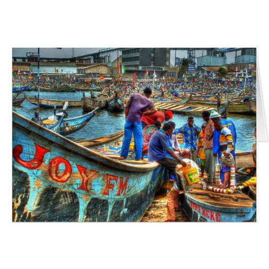 Wrapping the Day , Tema Harbor Ghana Cards (Front Horizontal)