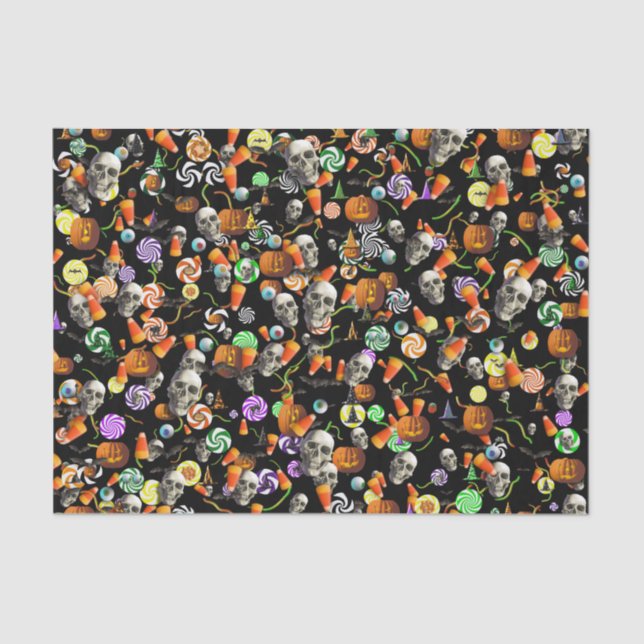 Wrapping Tissue - Creepy Halloween Confetti Paper (Front)