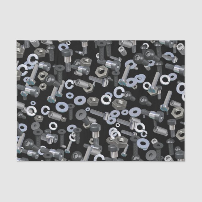 Wrapping Tissue - Nuts and Bolts Tissue Paper (Front)