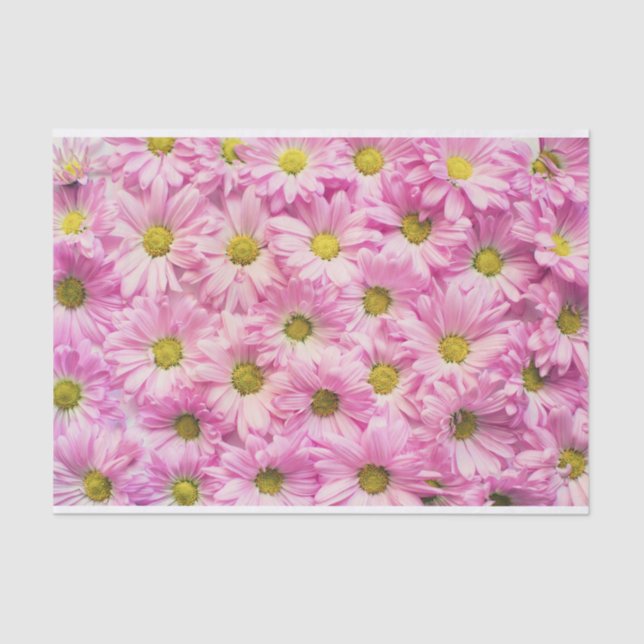 Wrapping Tissue - Pink Gerbera Daisies Paper (Front)