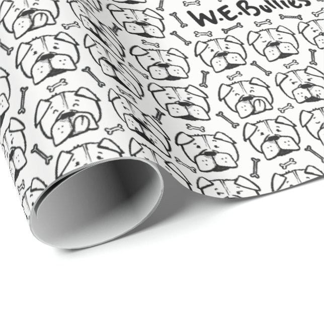 Wrapping to paper roll with english bulldog (Roll Corner)