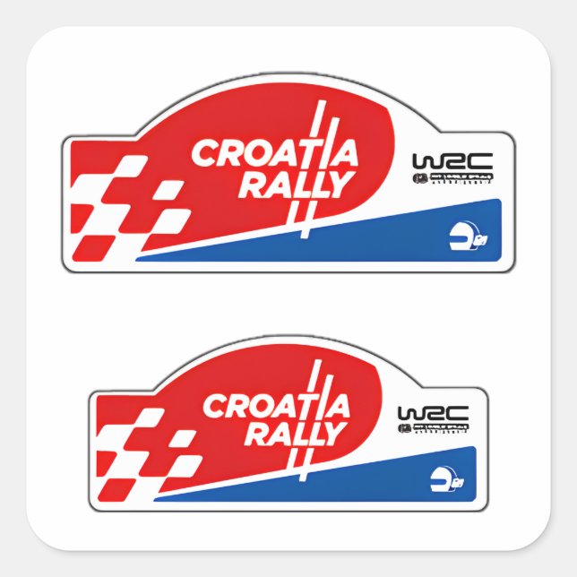 WRC Croatia Rally Championship car racing Square Sticker (Front)