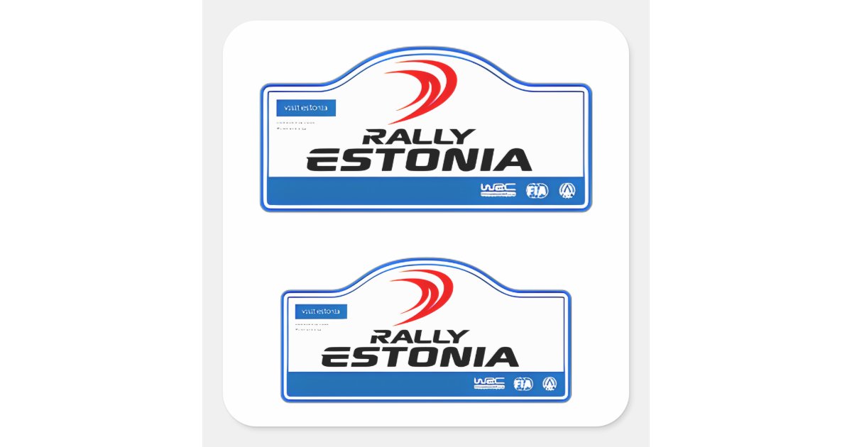 WRC Rally Estonia championship car racing motorspo Square Sticker | Zazzle