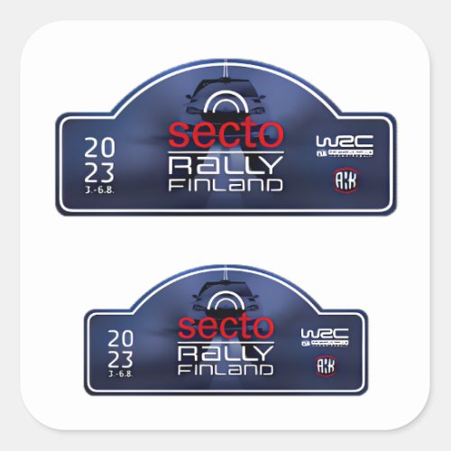 WRC Rally Finland artic car racing motorsport  Square Sticker