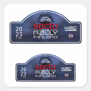 WRC Rally Finland artic car racing motorsport Square Sticker