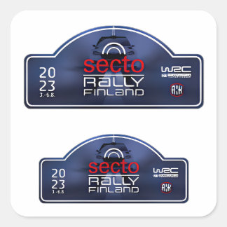 WRC Rally Finland artic car racing motorsport Square Sticker