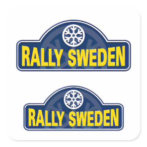 WRC rally sweden umea car racing motorsport Square Sticker