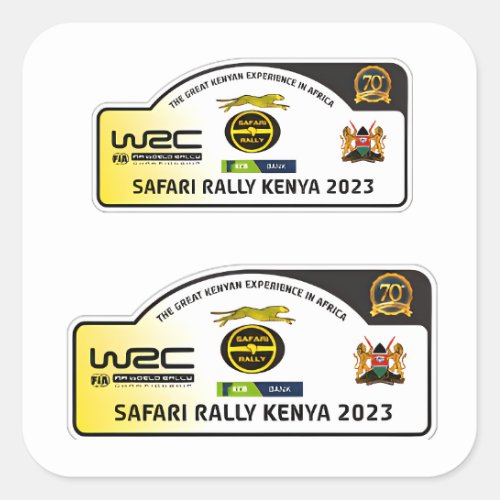 WRC Safari Rally Kenya safari rally wrc   Square Sticker