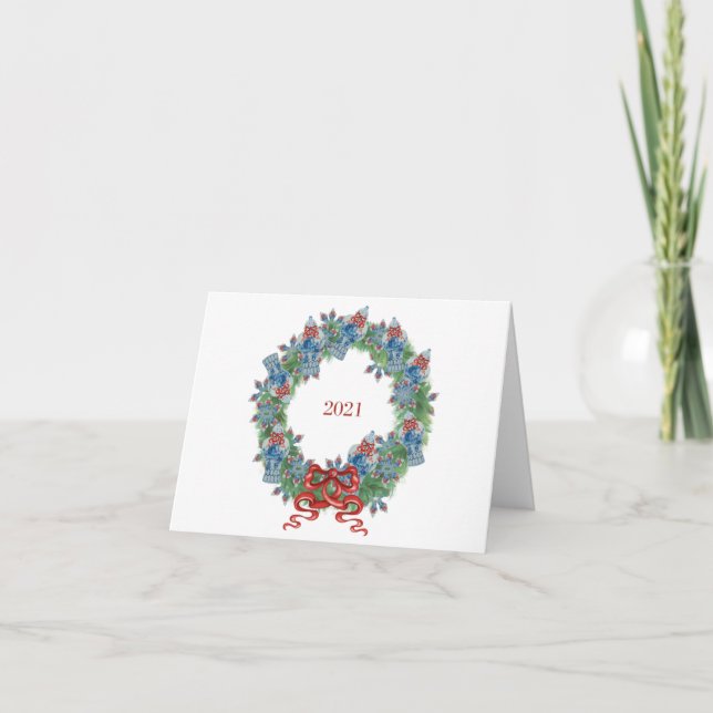 Wreath 2024 Christmas Ginger Jar  Thank You Card (Front)
