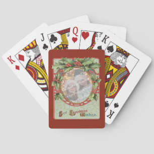 Wreath Add-A-Photo Christmas Frame Poker Cards