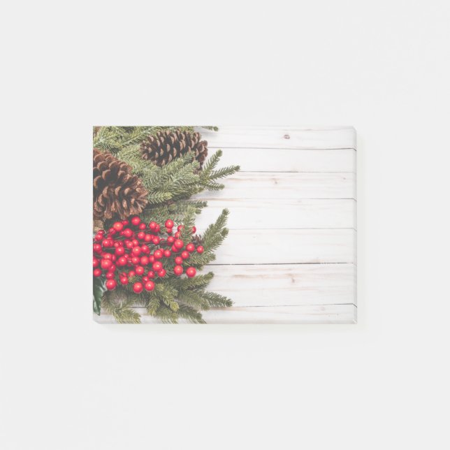 Wreath and Holly Holiday Collection Post-it Notes (Front)