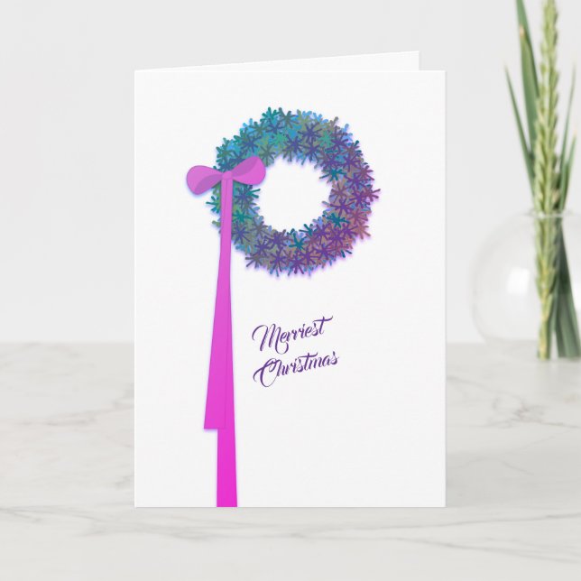 Wreath Art Christmas Card (Front)