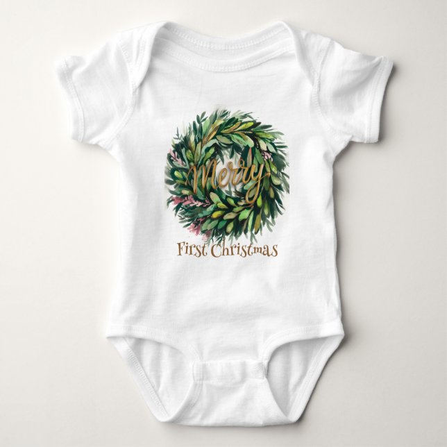 Wreath  baby bodysuit (Front)
