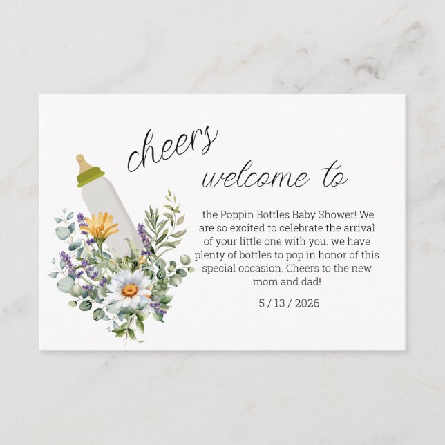 Wreath Baby Shower Welcome Sign Template (Front)