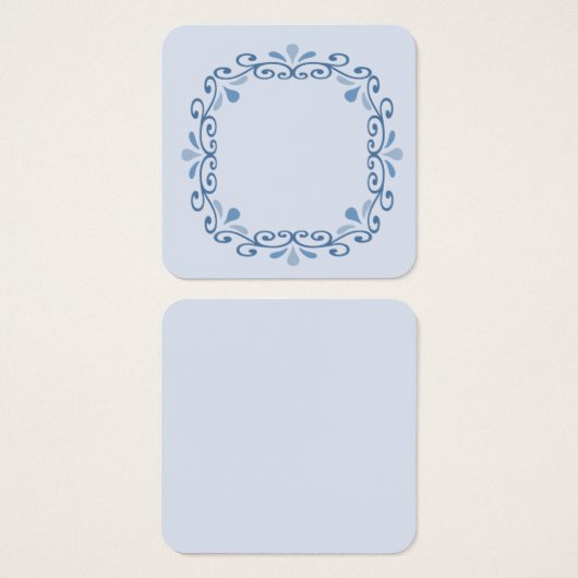 Wreath border design in blue tones (Front & Back)