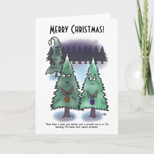 Wreath Christmas Folded Greeting Card (Front)