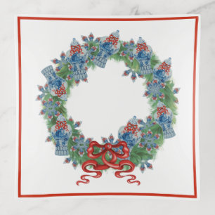 Wreath Christmas Ginger Jar Jars Trinket Tray