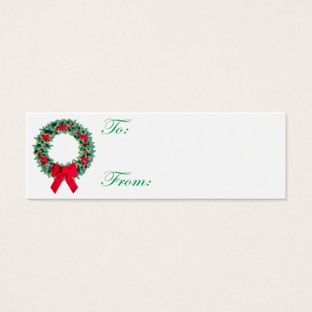 Wreath Christmas Tag Card (Front)