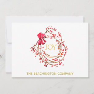 *~* Wreath Corporate JOY Business Holiday Card