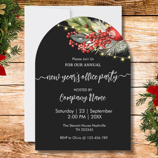  Wreath corporate logo New year office party  Invitation (Creator Uploaded)