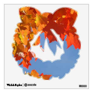 Wreath decal Autumn Leaves Holiday wall decals