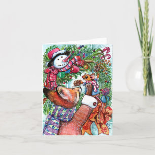 Wreath Decorating Holiday Card