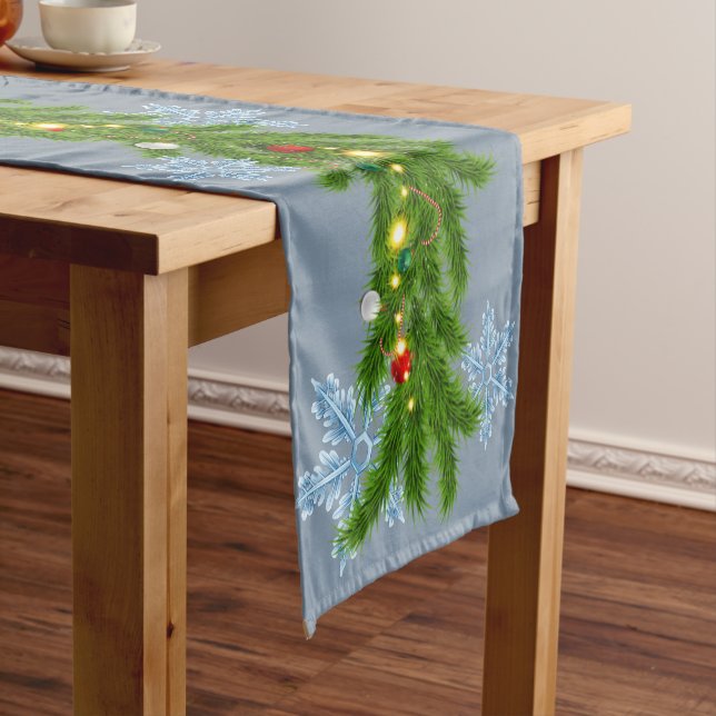 Wreath Decoration Christmas Garland Short Table Runner (In Situ)