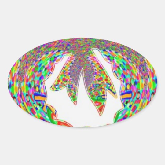 Wreath Diamond Jewel Pattern by Navin Oval Sticker