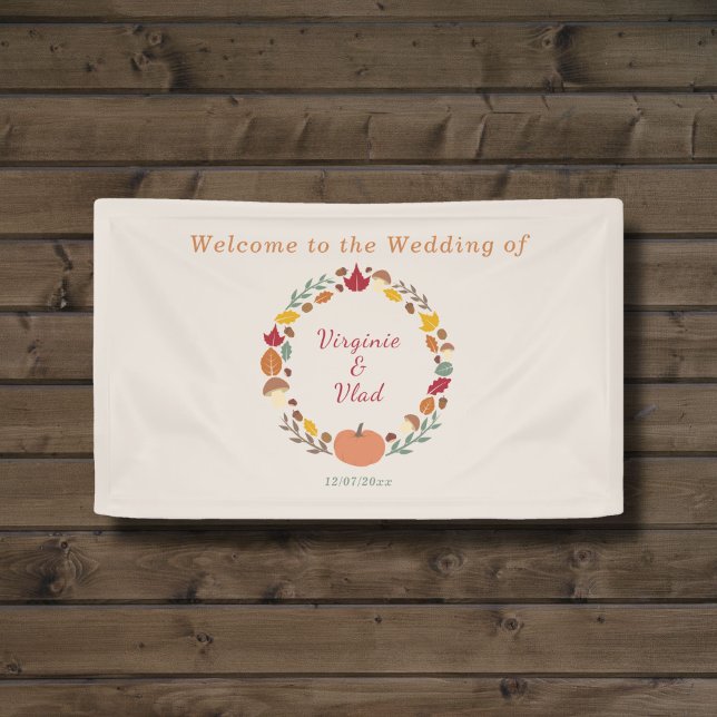 Wreath & Fall Wedding Banner (Fall Wedding Banner)