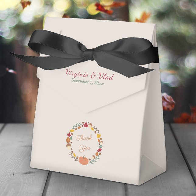 Wreath & Fall Wedding Favor Box (Wreath & Fall Wedding Favor Box)