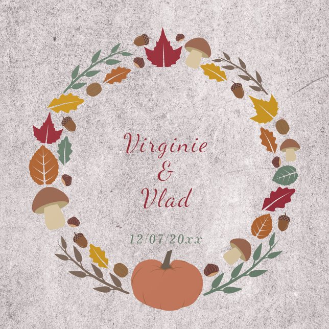 Wreath & Fall Wedding Floor Decal (Wreath & Fall Wedding Floor Decal)