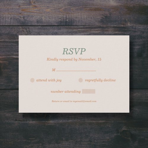 Wreath  Fall Wedding RSVP Card